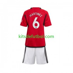 Equipación completa Niño Manchester United Lisandro Martinez 6 Camiseta de local 2023-2024 Manga Corta