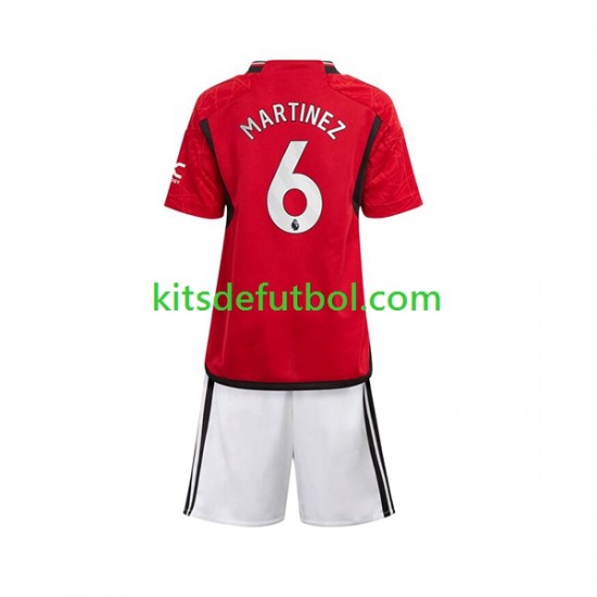 Equipación completa Niño Manchester United Lisandro Martinez 6 Camiseta de local 2023-2024 Manga Corta