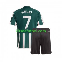 Equipación completa Niño Manchester United Mason Mount 7 Camiseta de visitante 2023-2024 Manga Corta