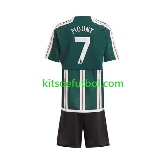Equipación completa Niño Manchester United Mount 7 Camiseta de visitante 2023-2024 Manga Corta