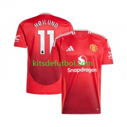Manchester United Rasmus Hojlund 11 Hombre Camiseta Rojo de local 2024-2025 Manga Corta