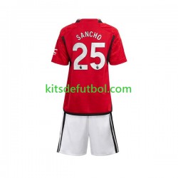 Equipación completa Niño Manchester United Sancho 25 Camiseta de local 2023-2024 Manga Corta