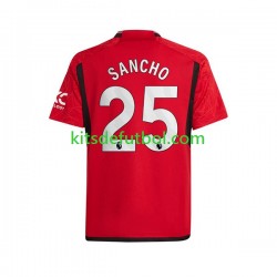 Manchester United Sancho 25 Hombre Camiseta de local 2023-2024 Manga Corta