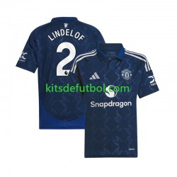 Manchester United Victor Lindelof 2 Hombre Camiseta de visitante 2024-2025 Manga Corta
