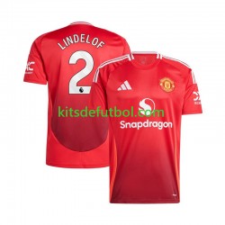 Manchester United Victor Lindelof 2 Hombre Camiseta Rojo de local 2024-2025 Manga Corta
