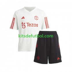 Manchester United Camiseta de Entrenamiento y Pantalones Blanco 2023-2024