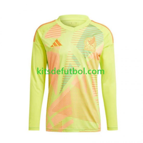 México Portero Euro 2024 Hombre Camiseta Amarillo de visitante Manga Larga
