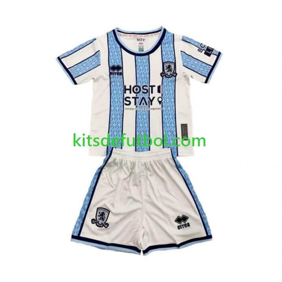 Equipación completa Niño Middlesbrough Camiseta de visitante 2024-2025 Manga Corta