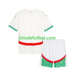 Equipación completa Niño Marruecos 2024 Camiseta de visitante Manga Corta