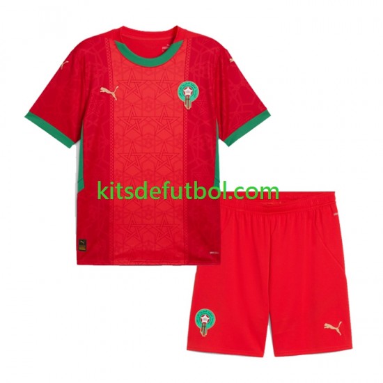 Equipación completa Niño Marruecos 2024 Camiseta de local Manga Corta