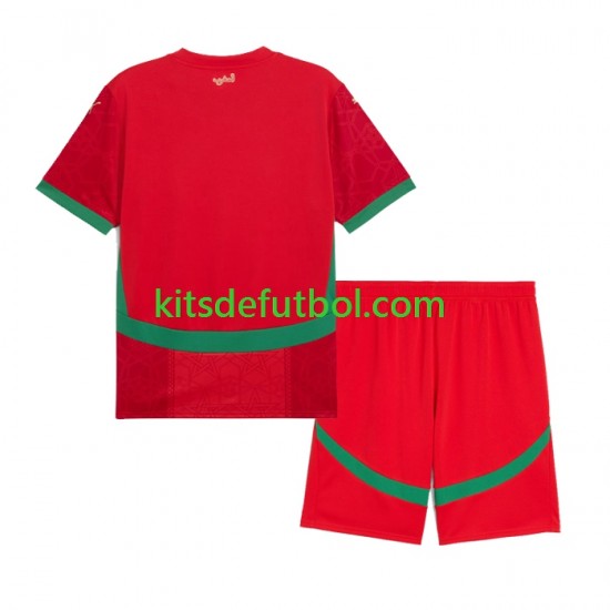 Equipación completa Niño Marruecos 2024 Camiseta de local Manga Corta