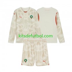 Equipación completa Niño Marruecos Portero 2024 Camiseta de visitante Manga Larga