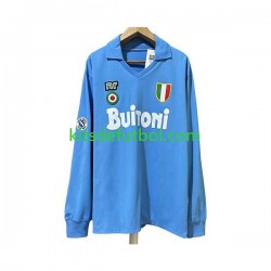 Napoli Retro 1987 1988 Hombre Camiseta de local Manga Larga