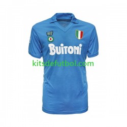 Napoli Retro 1987 1988 Hombre Camiseta de local Manga Corta