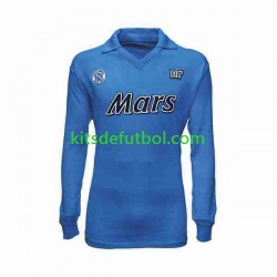 Napoli Retro 1989 1990 Hombre Camiseta de local Manga Larga