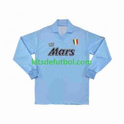Napoli Retro 1990 1991 Hombre Camiseta de local Manga Larga