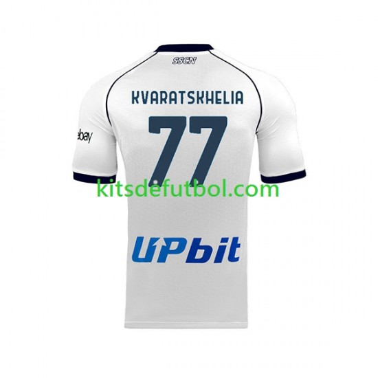 Napoli Khvicha Kvaratskhelia 77 Hombre Camiseta de visitante 2023-2024 Manga Corta