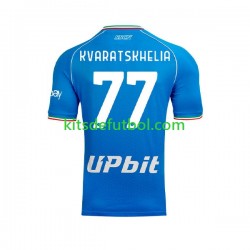 Napoli Khvicha Kvaratskhelia 77 Hombre Camiseta de local 2023-2024 Manga Corta