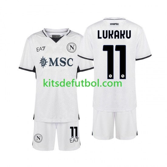 Equipación completa Niño Napoli Lukaku 11 Camiseta de visitante 2024-2025 Manga Corta