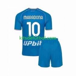 Equipación completa Niño Napoli Maradona 10 Camiseta de local 2023-2024 Manga Corta