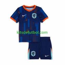 Equipación completa Niño Países Bajos Euro 2024 Camiseta de visitante Manga Corta
