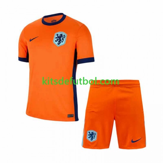 Equipación completa Niño Países Bajos Euro 2024 Camiseta de local Manga Corta