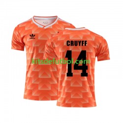 Países Bajos Cruyff 14 Retro 1988 Hombre Camiseta de local Manga Corta