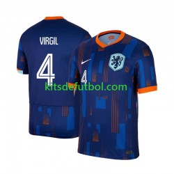 Países Bajos Virgil van Dijk 4 Euro 2024 Hombre Camiseta de visitante Manga Corta