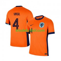 Países Bajos Virgil van Dijk 4 Euro 2024 Hombre Camiseta de local Manga Corta