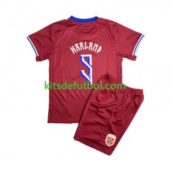 Equipación completa Niño Noruega Erling Haaland 9 2024 Camiseta Rojo de local Manga Corta