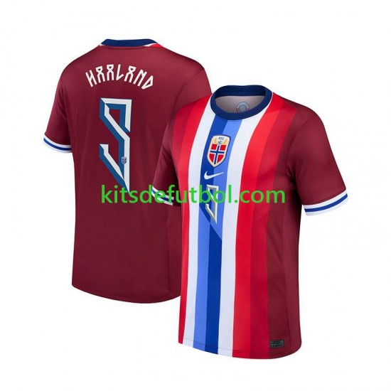 Noruega Haaland 9 2024 Hombre Camiseta Rojo de local Manga Corta Noruega Haaland 9 2024 Hombre Camiseta Rojo de local Manga Corta