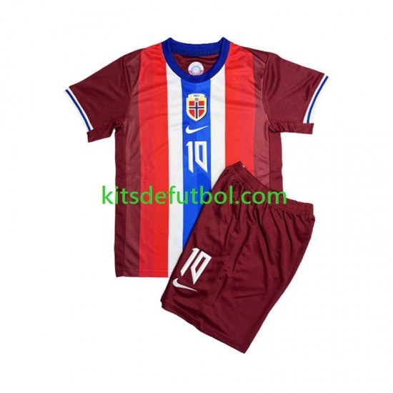 Equipación completa Niño Noruega Martin Odegaard 8 2024 Camiseta de local Manga Corta