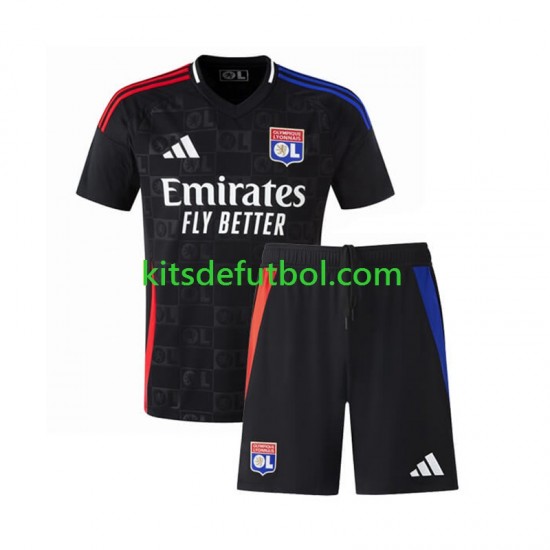 Equipación completa Niño Olympique de Lyon Camiseta de visitante 2024-2025 Manga Corta