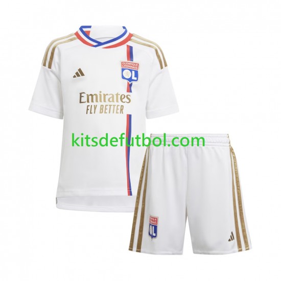 Equipación completa Niño Olympique de Lyon Camiseta de local 2023-2024 Manga Corta