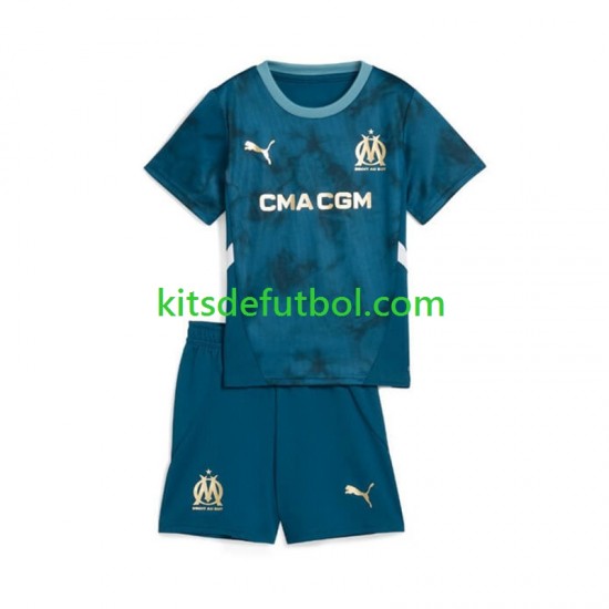 Equipación completa Niño Olympique de Marsella Camiseta de visitante 2024-2025 Manga Corta
