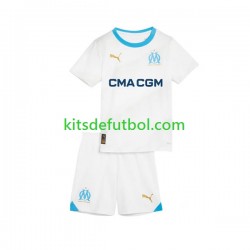 Equipación completa Niño Olympique de Marsella Camiseta de local 2023-2024 Manga Corta