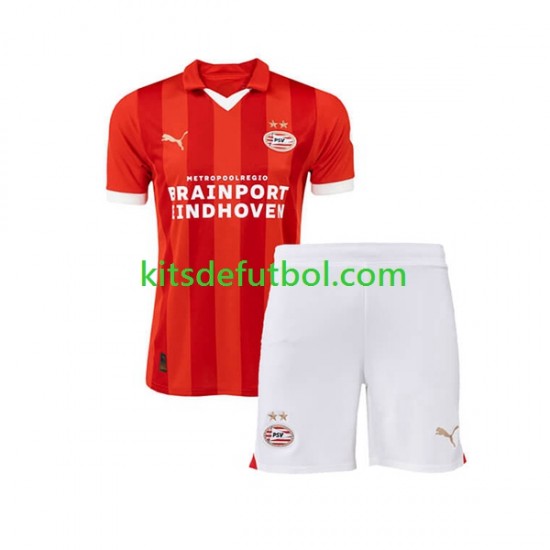 Equipación completa Niño PSV Eindhoven Camiseta de local 2023-2024 Manga Corta