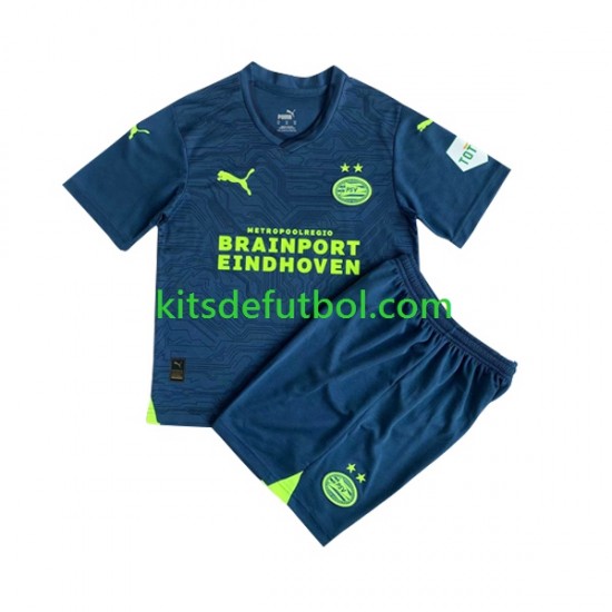Equipación completa Niño PSV Eindhoven Camiseta alternativa 2023-2024 Manga Corta
