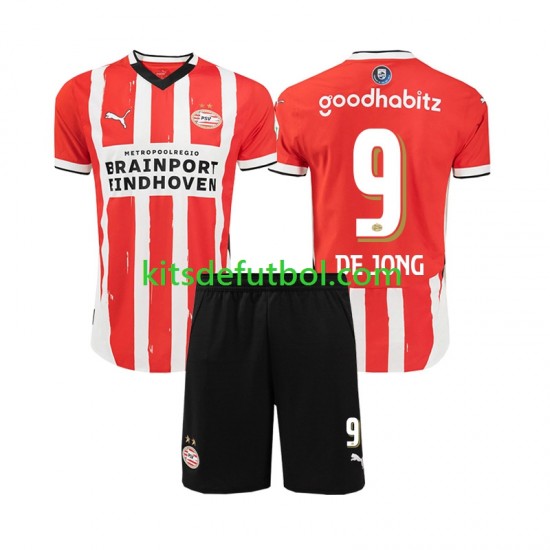 Equipación completa Niño PSV Eindhoven DE JONG 9 Camiseta de local 2024-2025 Manga Corta Equipación completa Niño PSV Eindhoven DE JONG 9 Camiseta de local 2024-2025 Manga Corta