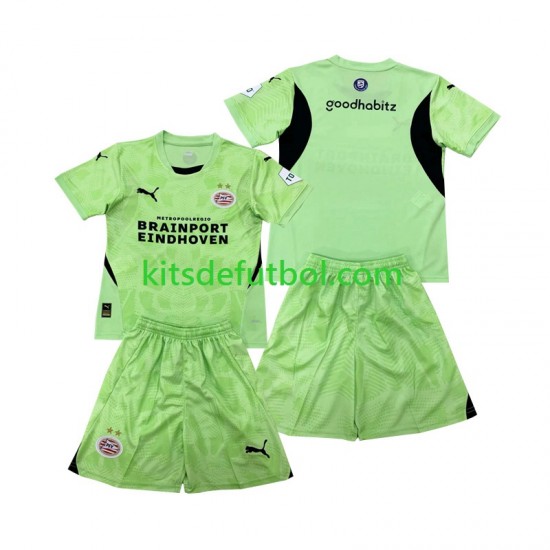 Equipación completa Niño PSV Eindhoven Portero Camiseta de visitante 2024-2025 Manga Corta