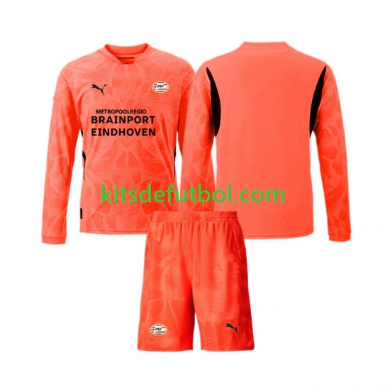 Equipación completa Niño PSV Eindhoven Portero Camiseta de local 2024-2025 Manga Larga