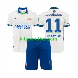 Equipación completa Niño PSV Eindhoven Johan Bakayoko 11 Camiseta alternativa 2024-2025 Manga Corta