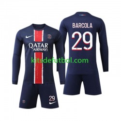 Equipación completa Niño Paris Saint-Germain Bradley Barcola 29 Camiseta de local 2024-2025 Manga Larga