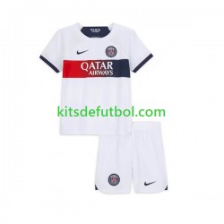 Equipación completa Niño Paris Saint-Germain Camiseta de visitante 2023-2024 Manga Corta