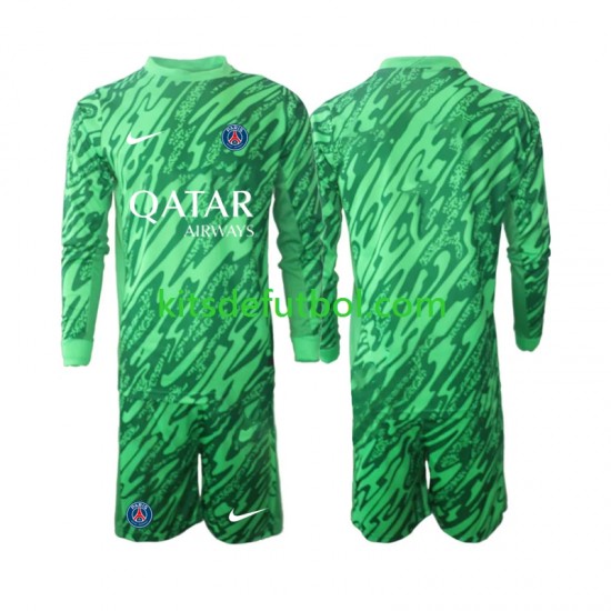 Equipación completa Niño Paris Saint-Germain Portero Camiseta de visitante 2024-2025 Manga Larga