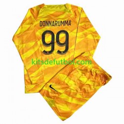 Equipación completa Niño Paris Saint-Germain Portero DONNARUMMA 99 Camiseta de visitante 2023-2024 Manga Larga