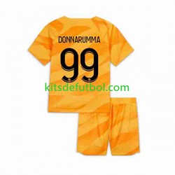 Equipación completa Niño Paris Saint-Germain Portero DONNARUMMA 99 Camiseta de visitante 2023-2024 Manga Corta