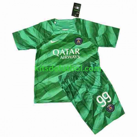 Equipación completa Niño Paris Saint-Germain Portero Donnarumma 99 Camiseta de local 2023-2024 Manga Corta