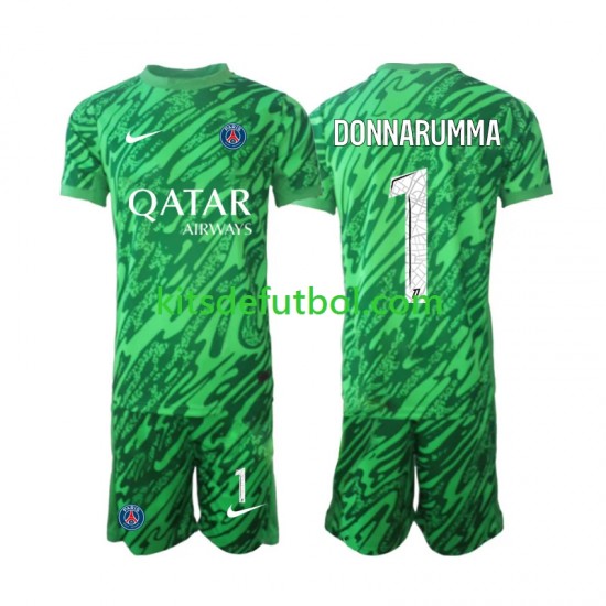 Equipación completa Niño Paris Saint-Germain Portero Gianluigi Donnarumma 1 Camiseta de visitante 2024-2025 Manga Corta