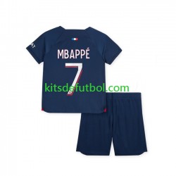 Equipación completa Niño Paris Saint-Germain Mbappe 7 Camiseta de local 2023-2024 Manga Corta